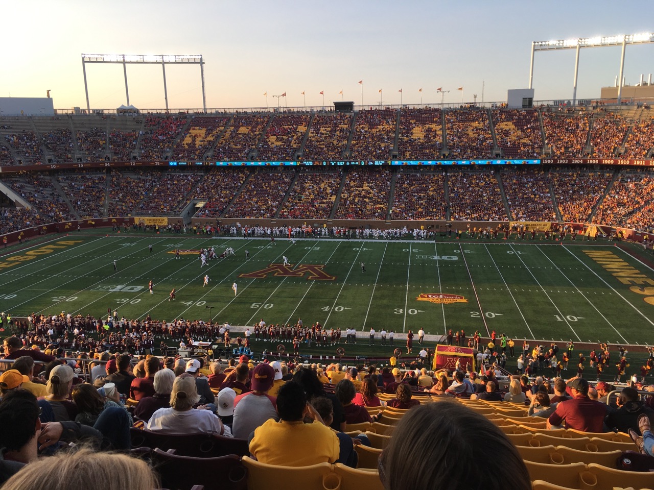 The Gopher Football field and spectators